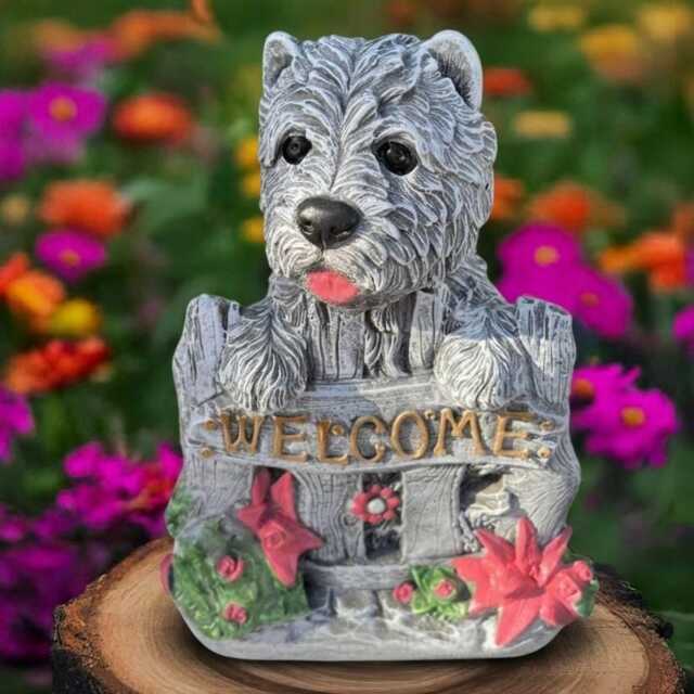Large Westie Dog Statue Concrete Yorkie Sign Sculpture Stone Decoration Handmade Ornament Dog Lover Gift Garden & Home Art - image 1