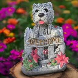 Large Westie Dog Statue Concrete Yorkie Sign Sculpture Stone Decoration Handmade Ornament Dog Lover Gift Garden & Home Art - thumbnail 3