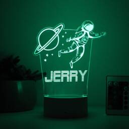 Personalized Space Night Light, Astronaut Kids Room Decor - thumbnail 3