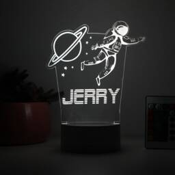 Personalized Space Night Light, Astronaut Kids Room Decor - thumbnail 2