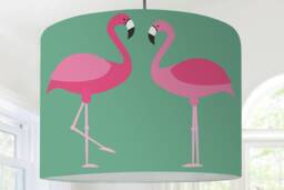 Lampshade Children's Lamp Flamingo Birds Green - thumbnail 1