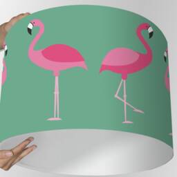 Lampshade Children's Lamp Flamingo Birds Green - thumbnail 2