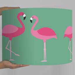 Lampshade Children's Lamp Flamingo Birds Green - thumbnail 3