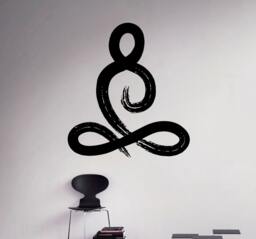 Symbol Yoga Pose Wall Vinyl Decal Studio Sticker Decor Living Room Murals Housewares 16(Yga - thumbnail 1