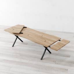 Chelsea Extendable Live Edge Natural Oak Dining Table
