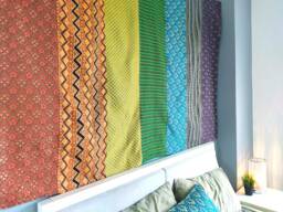 Rainbow Patchwork Tapestry, Handmade Sofa/Bed Cover Inspired By Chakras, Chakra Wall Hanging, Gay Pride Blanket, Kids Bedroom Decor - thumbnail 1