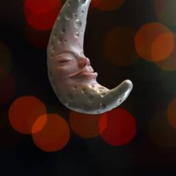 Quarter Moon Face Pearl To Hang, Christmas Tree Decoration Object, Quarter Ornaments - thumbnail 2