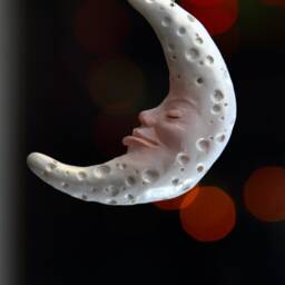 Quarter Moon Face Pearl To Hang, Christmas Tree Decoration Object, Quarter Ornaments - thumbnail 3