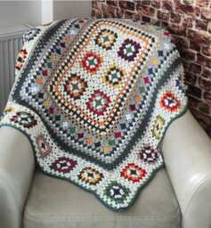 Handmade Crochet Granny Square Blanket Boho Bedspread Throw