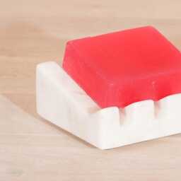 Slanted Natural Marble Draining Soap Dish & Sponge Holder Bathroom - thumbnail 2