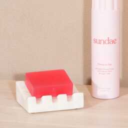 Slanted Natural Marble Draining Soap Dish & Sponge Holder Bathroom - thumbnail 4
