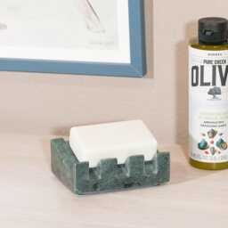 Slanted Natural Marble Draining Soap Dish & Sponge Holder Bathroom - thumbnail 3