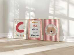 "Childrens Bright Personalised Safari Print Set ""Where The Wild One Sleeps" - thumbnail 1