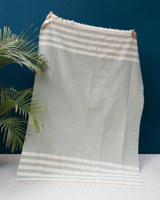 Lime Cream Decorative Sofa Throw Blanket - Trendy Soft Throws Cotton For Couch Living Room Decor Accessories - image 1