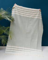 Lime Cream Decorative Sofa Throw Blanket - Trendy Soft Throws Cotton For Couch Living Room Decor Accessories - thumbnail 1