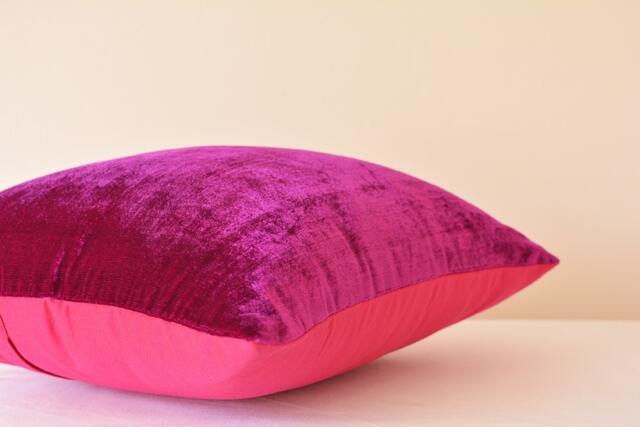 Magenta Velvet Pillow Cover, Fuchsia Decor, Glam Housewares - image 1
