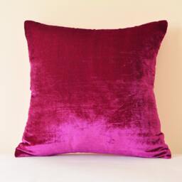 Magenta Velvet Pillow Cover, Fuchsia Decor, Glam Housewares - thumbnail 2