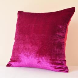 Magenta Velvet Pillow Cover, Fuchsia Decor, Glam Housewares - thumbnail 3