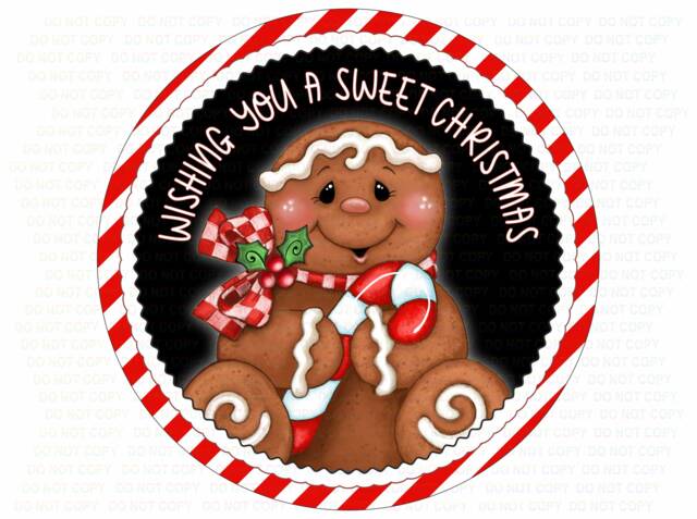 Gingerbread Man Wreath Sign, Gingerbread Candy Wreath, Christmas Xmas Metal Sign UK - image 1