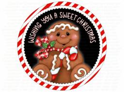 Gingerbread Man Wreath Sign, Gingerbread Candy Wreath, Christmas Xmas Metal Sign UK - thumbnail 1