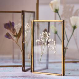 Pure Brass Double Photo Frame With Antique Brass Finish/standing Portrait Twin 4x6, 5x7, 8x10 Vertical Double - thumbnail 2
