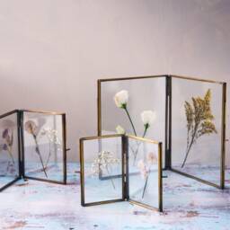 Pure Brass Double Photo Frame With Antique Brass Finish/standing Portrait Twin 4x6, 5x7, 8x10 Vertical Double - thumbnail 1