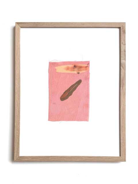 "Botanical Dye Painting On Silk Abstract Textile Artwork, Framed 11x14 - ""Madder With Osage Iii" - image 1