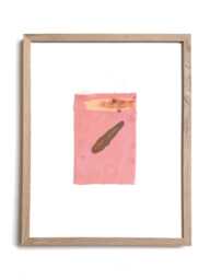 "Botanical Dye Painting On Silk Abstract Textile Artwork, Framed 11x14 - ""Madder With Osage Iii" - thumbnail 1