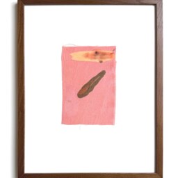 "Botanical Dye Painting On Silk Abstract Textile Artwork, Framed 11x14 - ""Madder With Osage Iii" - thumbnail 2