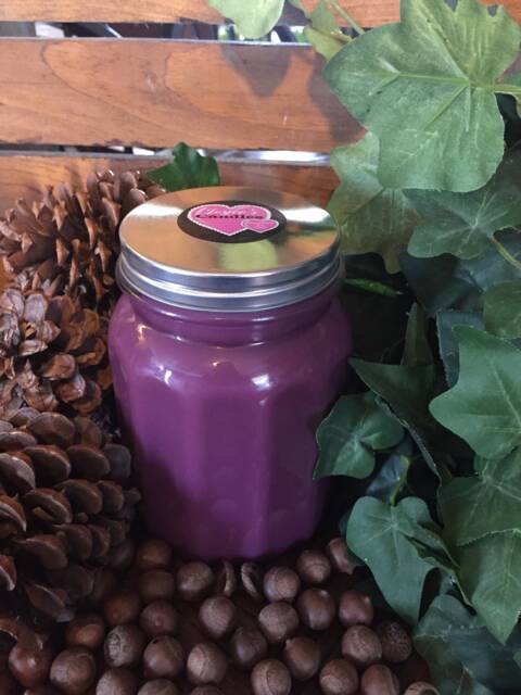 Mulberry Handmade Hand Poured 28 Oz Soy Candle in Ribbed Glass Jar With Rustic Metal Lid - image 1