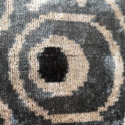 Gray Evil Eye Ikat Velvet Pillow Cover Traditional Handwoven Uzbek Silk Damask - thumbnail 2