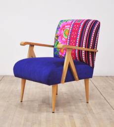 Wooden Armchair - Blue Love