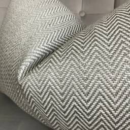 Herringbone Cushion Cover Throw Pillow Cover, Steel Grey Textured Lumbar 12x20 Double-Sided Handmade in UK - thumbnail 4