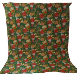 Handmade Kantha Quilt Bohemian Floral Print Bedspread - Queen Size - thumbnail 2