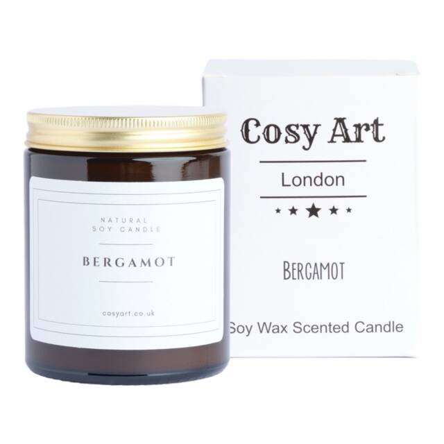 Bergamot Scented Candle Vegan Essential Oils, Handmade 200Ml Poured in London Best Seller Candle - image 1