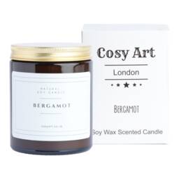 Bergamot Scented Candle Vegan Essential Oils, Handmade 200Ml Poured in London Best Seller Candle - thumbnail 1