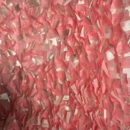 Rag Rug, Baby Pink White Shimmer Boho Chic Area Shag Rugs, Shabby Floor Mat, Welcome Newborn Photography Girl - thumbnail 4