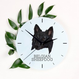 A Clock With A Belgian Shepherd, Malinois Dog. New Collection The Geometric Dog