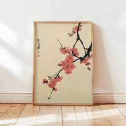 Cherry Blossom Poster, Japanese Floral Wall Art, Sakura Print - thumbnail 1