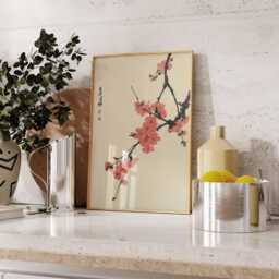 Cherry Blossom Poster, Japanese Floral Wall Art, Sakura Print - thumbnail 4