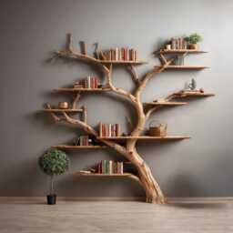 Branches Bookshelf Wall Mount Shelf Driftwood Bookshelf Handmade Furniture Living Room Decor - UK