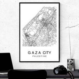 Gaza City Map Art Print Palestine Street Poster - thumbnail 3