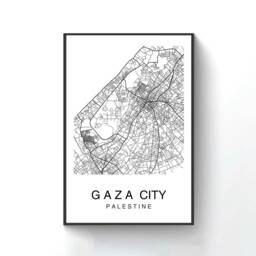 Gaza City Map Art Print Palestine Street Poster - thumbnail 2