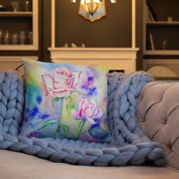 Watercolor Rose Basic Pillow - thumbnail 3