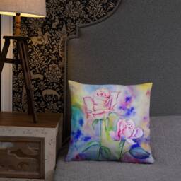Watercolor Rose Basic Pillow - thumbnail 2
