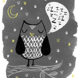 Watercolor Owl Wall Art Print Baby Nursery Decor - thumbnail 2