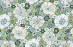 Curtain Panel White Teal Moss Dark Green Flowers Modern House Decor Cafe Curtain Kitchen Valance , Table Linen Great Gift