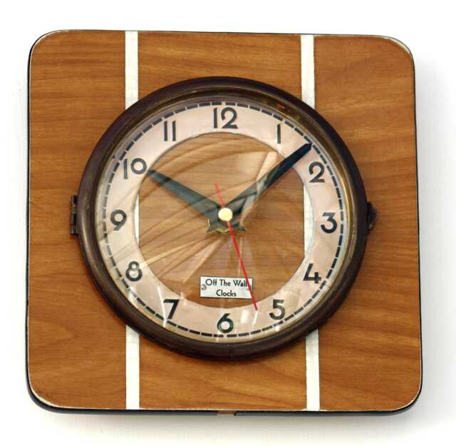 Retro Wall Clock - 19cm New Handmade Formica Style Mid Century Vintage French Gift Off The Clocks - image 1