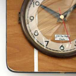 Retro Wall Clock - 19cm New Handmade Formica Style Mid Century Vintage French Gift Off The Clocks - thumbnail 4