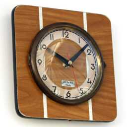 Retro Wall Clock - 19cm New Handmade Formica Style Mid Century Vintage French Gift Off The Clocks - thumbnail 2
